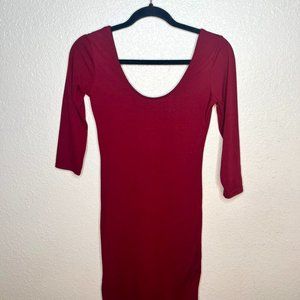 Burgundy Bodycon Dress